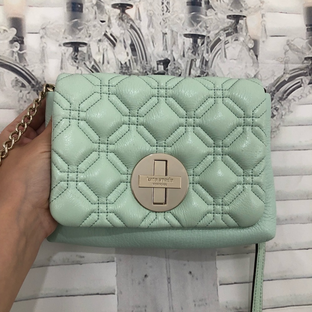 Kate Spade Aster Court Naomi Leather Green Purse - Picture 2 of 14